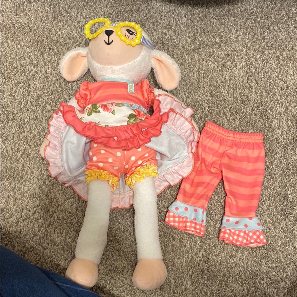 Floral Dress Lamb Plush Toy - Picture 2 of 3